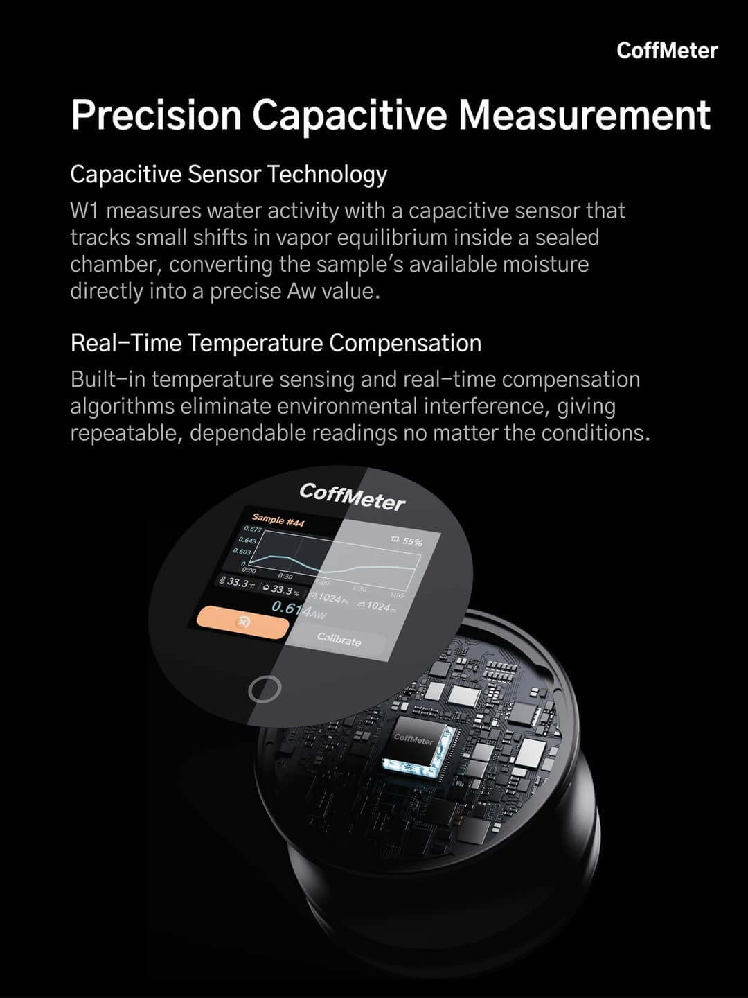 DiFluid CoffMeter W1 - Præcis og Bærbar Vandaktivitetsmåler til Kaffe - BloomVik