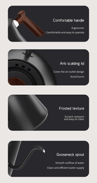 Svanehals Præcisions-Elkedel 0,9L – Temperaturkontrol 40-100°C - BloomVik