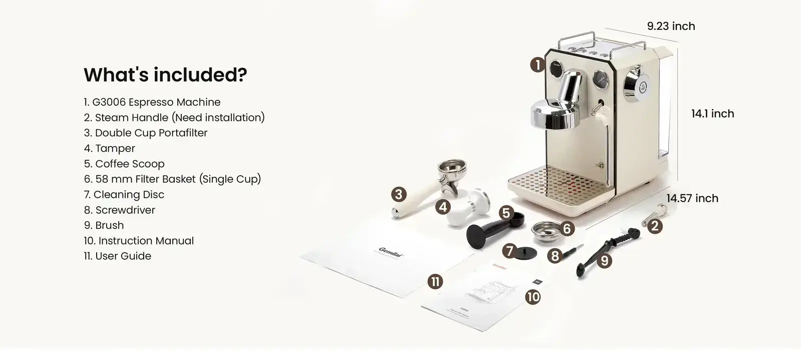 Gemilai Owl G3006 Espressomaskine hos Home Roast